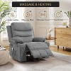 360 Swivel Rocker Chair Small Rocking Recliner, Upholstered Fabric Glider Nursery Chair with Side Pockets with Cup Holder, Massage and Heat Recliner - 4 of 4