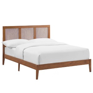 Modway Sirocco Rattan and Wood Full Platform Bed - 1 of 4
