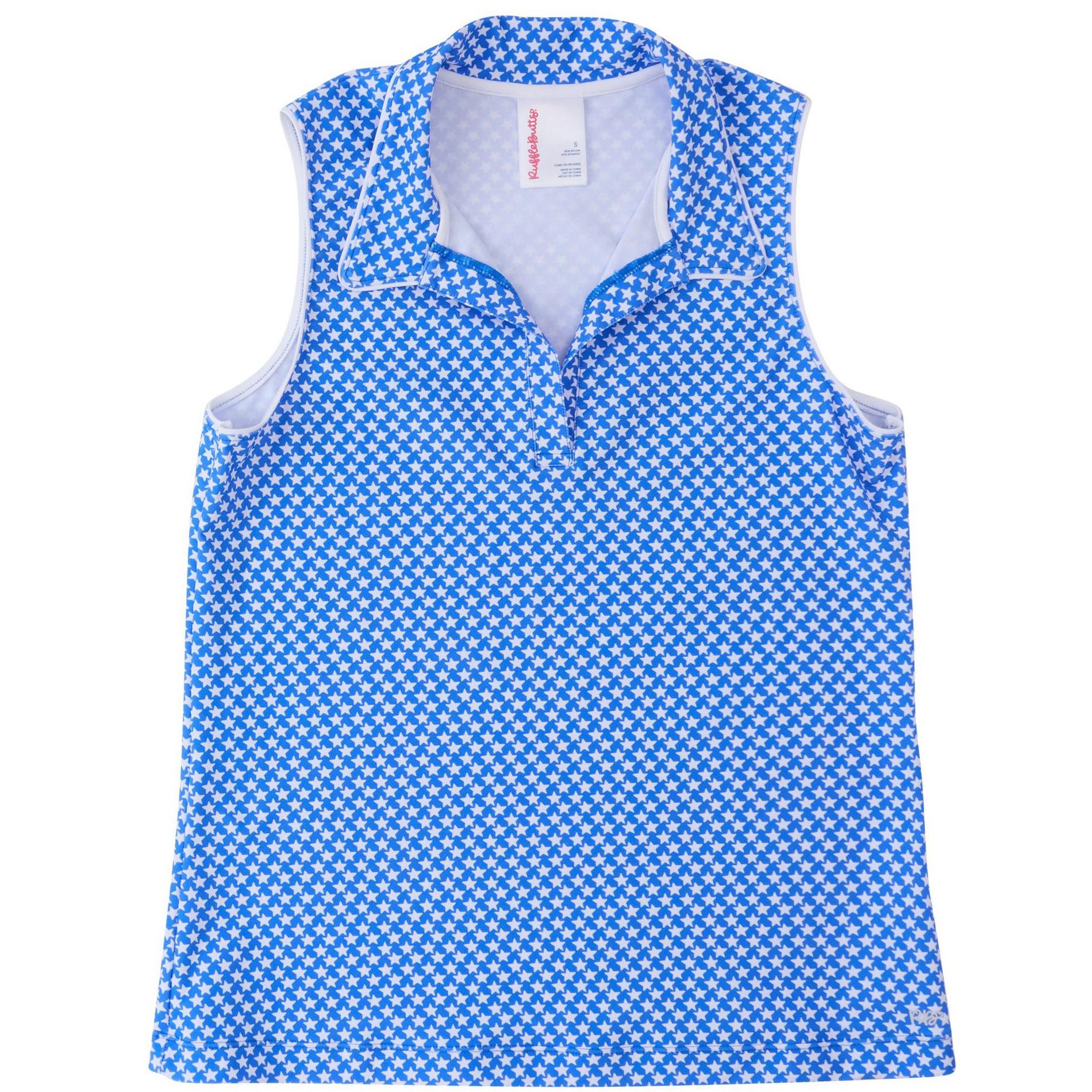 RuffeButts Women's UPF50+ Sleeveless Polo Active Top