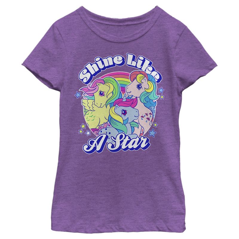 Girl's My Little Pony Shine Like a Star Circle T-Shirt, 1 of 5