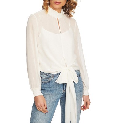 1.STATE Womens Smocked Neck Pullover Blouse