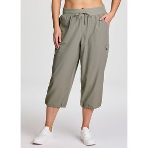 RBX Active Women's Cargo Style Capri Pants, Quick Drying Adjustable Leg Cropped Jogger Pant for Casual Wear, Hiking, Workouts - 1 of 4