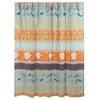 Barefoot Bungalow Carlie Florals and Whimsical Songbirds Shower Curtain 72"x72" Calico Stripe - 4 of 4