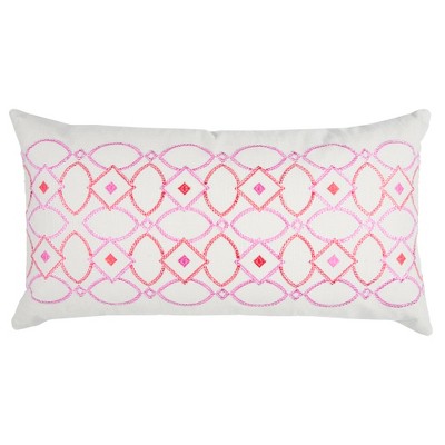 Pink Cotton Throw Pillow (14"x26") - Rizzy Home