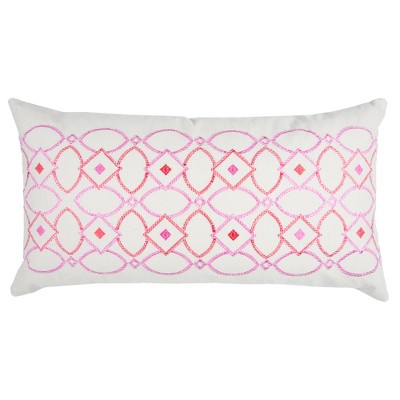 Pink Cotton Throw Pillow (14"x26") - Rizzy Home