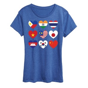 Women's - Instant Message - AAPI Heart Flags Short Sleeve Graphic T-Shirt - 1 of 4