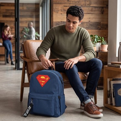 Superman Logo 16.5" Adult Blue Backpack — фото 6