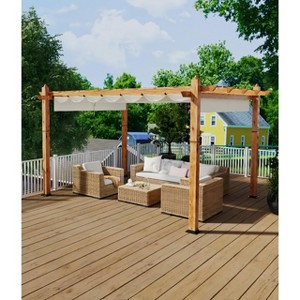 Aluminum Pergola, Outdoor Metal Pergola with Adjustable Canopy, Reinforced Frame Outdoor Shelter for Backyard, Garden and Deck - 1 of 4
