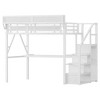 TiramisuBest Loft Bed with Staircase Storage Shelves Wardrobe Space Saving High Loft Modern Sturdy Metal Frame for Kids Teens - 3 of 4