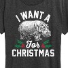 Women's - Instant Message - I Want A Hippopotamus For Christmas Short Sleeve Graphic T-Shirt - 2 of 4