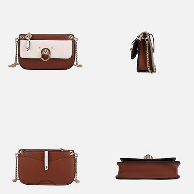 MKF Collection Jill Vegan Leather Color Block Crossbody Handbag by Mia K - Charcoal Pink — фото 5