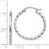 Black Bow Jewelry 2mm, Twisted 14k White Gold Round Hoop Earrings, 25mm (1 Inch) - 4 of 4
