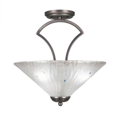 Toltec Lighting Zilo 3 - Light Flush Mount in  Graphite with 16" Frosted Crystal Shade