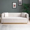 NicBex Velvet 3 Seater Sofa Couch with Nailhead Decoration Modern Upholstered Sofa with Sturdy Base for Living Room - 2 of 4
