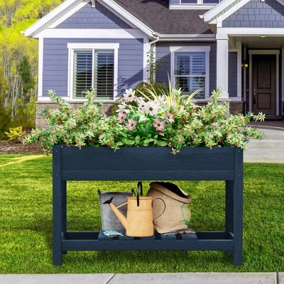 Hyleory 45 in. x 18 in. x 29 in. Outdoor Planter, 2-Tier HDPE Raised Garden Bed