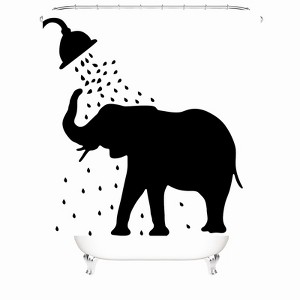 Elephant Bathing Shower Curtains for Bathroom Waterproof Fabric Bath Curtain Durable Soft Stylish Bathroom Decor 72x72 Inch - 1 of 1
