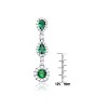 Guili Linear Drop Earrings in Sterling Silver with Green, Blue & Clear CZ – Delicate Dangles Inspired by Nature’s Grace and Flowing Sparkle - 2 of 3