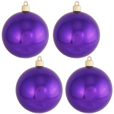 Christmas by Krebs 4ct Vivacious Purple Shatterproof Christmas Ball Ornaments 4" (100mm)