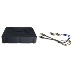 Kicker 51HS8 Hideaway Compact Powered Subwoofer, 8-Inch & 46KISL K-Series Interconnect, Speaker Wire To RCA Adapte - 1 of 4