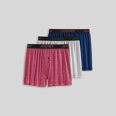 Jockey Generation™ Men's Microfiber Boxers 3pk - Gray/navy Blue/red : Target