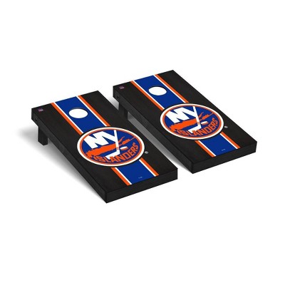 NHL New York Islanders Premium Cornhole Board Onyx Stripe Version
