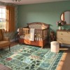 Lahome Fern Patchwork Back to College Series Short Pile Velvet Rectangular Indoor Area Rug - 3 of 4