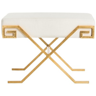 Luna Greek Key Bench - Light Beige - Safavieh