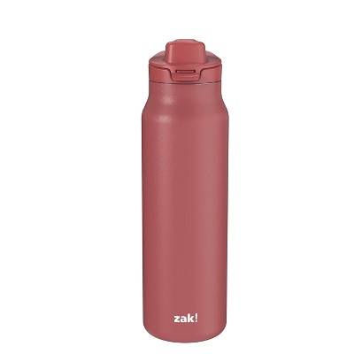 Zak Designs 24 fl oz Stainless Steel Serenity Chug Water Bottle Brick Red