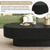 43.3" Modern Oval Coffee Table with Fluted Edge Tabletop,Minimalist MDF Center Table for Living Room-Baofuwish - 3 of 4