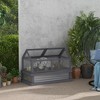 Outsunny Raised Garden Bed with Polycarbonate Greenhouse, Garden Wooden Cold Frame Greenhouse Flower Planter Protection, 48"x24"x32" - 2 of 4