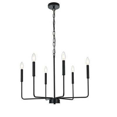 Elegant Lighting Willa 26 inch Pendant Light in Black