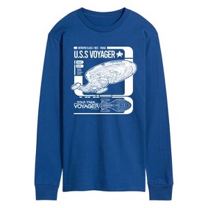 Men's - Star Trek - Voyager Schematic Long Sleeve Graphic T-Shirt - 1 of 4
