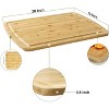 TackView Cutting Board, Bamboo Cutting Board with Juice Groove,  Knife Friendly Chopping Board,20*15*0.8in - 3 of 4