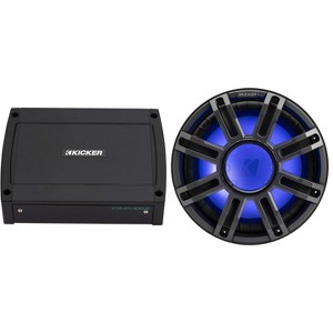 Kicker 51MWF124 - MWF 12-Inch Premium Marine Subwoofer (free-air) 4-ohm & 48KXMA4002 Marine Amp Bundle - 1 of 4
