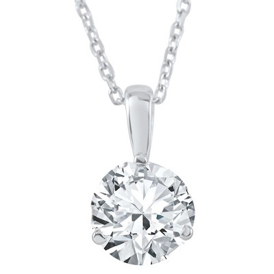 Pompeii3 5/8 ct Solitaire Lab Created Diamond Pendant available in 14K and Platinum