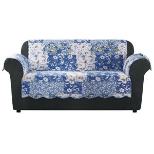 Heirloom Loveseat Furniture Protector English Rose Blue - Sure Fit