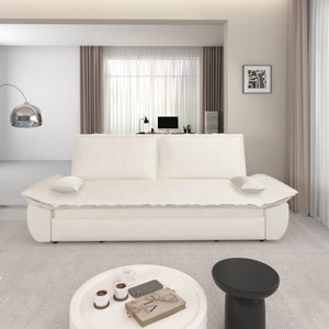 NicBex 3-in-1 Velvet Convertible Sleeper Chair,70.1 inch Modern Style Pull-out Sofa Bed with 2 Pillows,Soft Couches for Living Room,Beige - 1 of 4