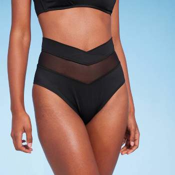 Women's Center Front Ring Triangle Bikini Top - Shade & Shore™ Black XS