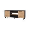 58.6 inch Wood 7 Cubby TV Stand with Reinforced Squared Metallic Legs, Multiple Shelves, and Supports TVs up to 65 inches for Living Room - 2 of 4