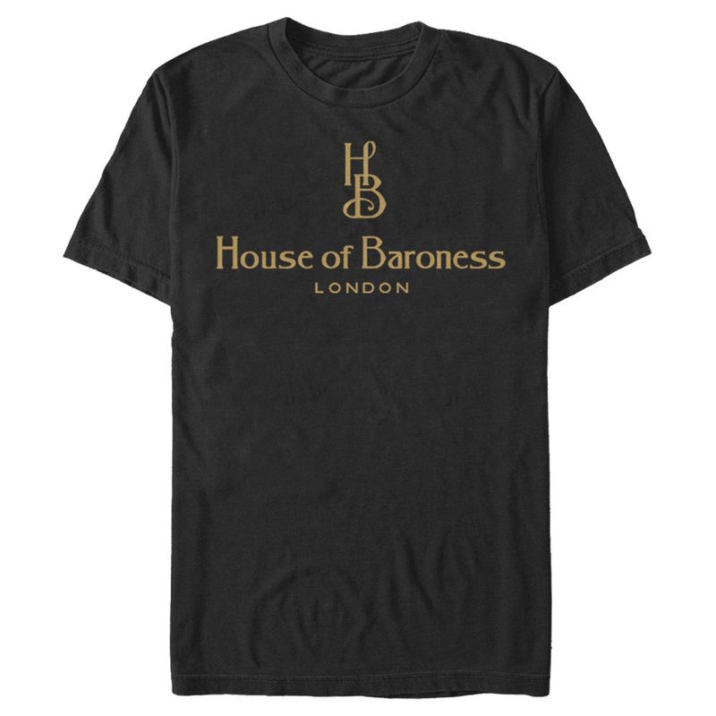 Men's Cruella House of Baroness London Logo Gold  T-Shirt - Black - 2X Large, 1 of 5