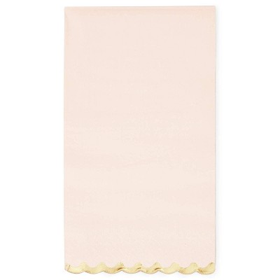 Sparkle and Bash 50PCS Pink and Gold Paper Dinner Napkins Disposable for Wedding, 4.4 x 7.8"