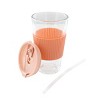 Mr. Coffee Sip Savvy 4 Piece 15 Ounce Silicone Sleeve Glass Cup Set w/ Lid and Straw - 3 of 4