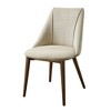 Willene Polished Microfiber Beige Side Chair (Set of 2) - 3 of 4