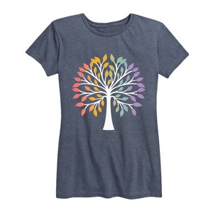 Women's - Instant Message - Rainbow Tree Of Life Short Sleeve Graphic T-Shirt - 1 of 4
