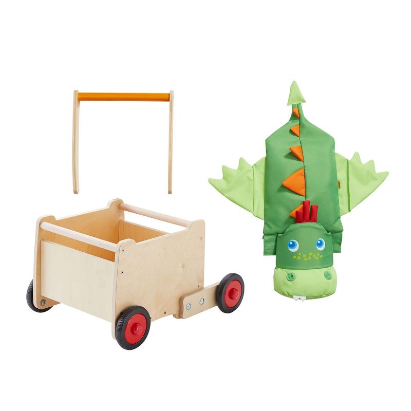 HABA Dragon Wagon - Baby's First Walker & Push Toy with Toy Storage, 3 of 16