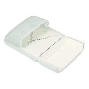 Unique Bargains Velvet Snap Button Pendant Necklace Jewelry Storage Box - 1 of 4