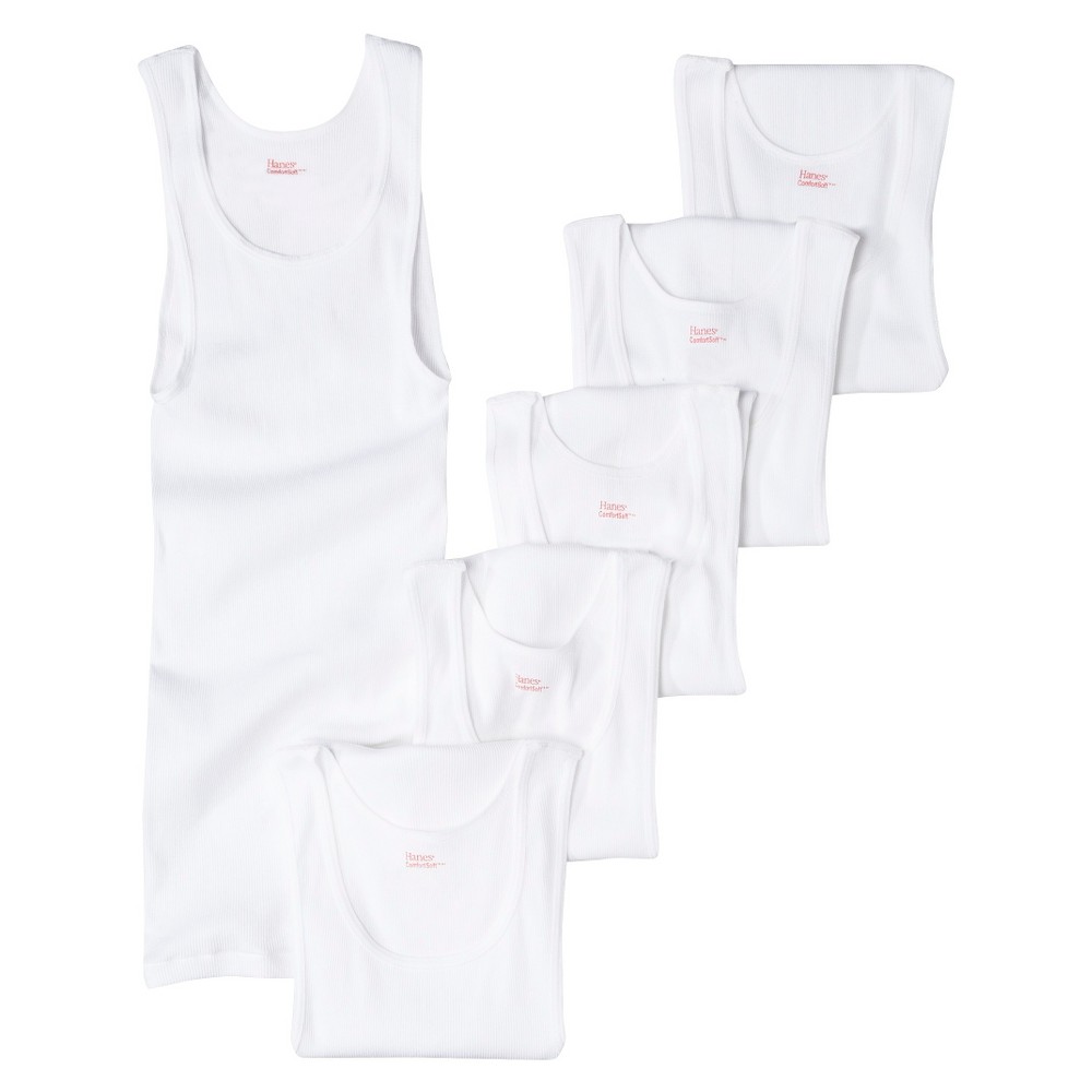 6 Pack Hanes Men's Tagless ComfortSoft Tank Undershirt Size S 