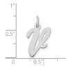 Black Bow Jewelry 14k White Gold, Madison Collection, Medium Script Initial Pendant A-W - 4 of 4