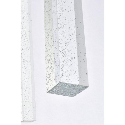 Satin Gold 3-Light LED Cluster Pendant with Crystal Bars