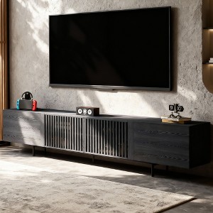 Gaoyangjiaju 70.87 Inch TV Stand for TVs up to 80 Inches with Slatted Doors Storage Media Console for Living Room - 1 of 4